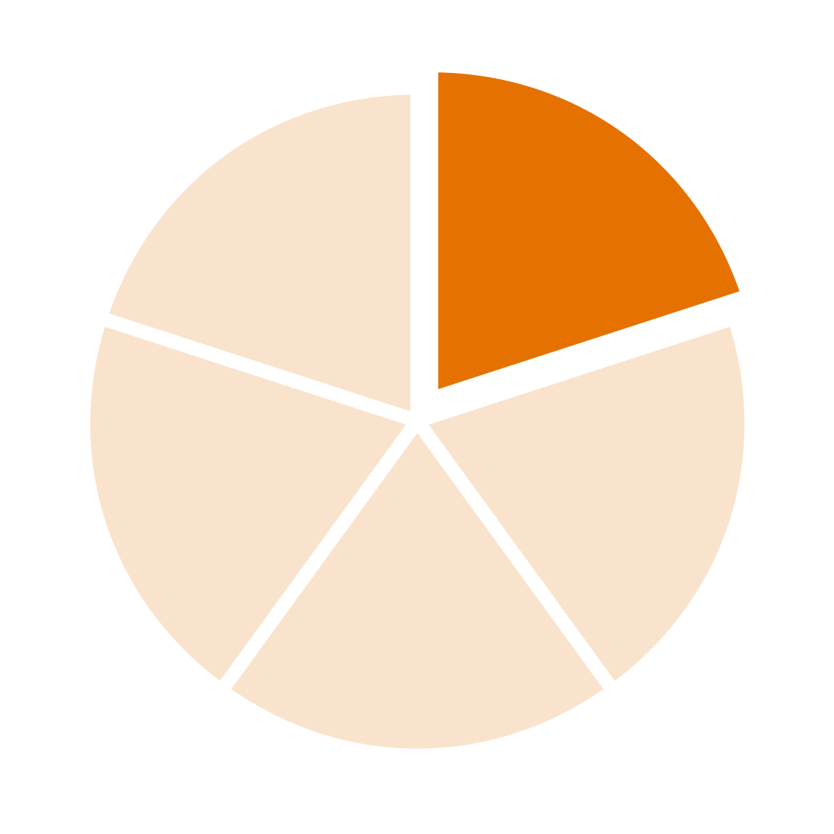 Pie chart 1/5