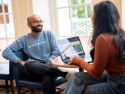 Two people having a casual conversation